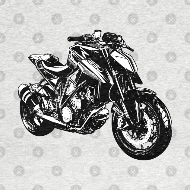 Super Duke 1290 Bike Black and White Color by KAM Std